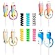 JRYGAC 14 Stück Ladekabel Schutz, 2 in 1 Silicone Schutz für Datenkabel, Universeller Knickschutz Kabel, Niedlich Kabelbruch Schutz, Geeignet für Die Meisten Kabel und Datenkabel