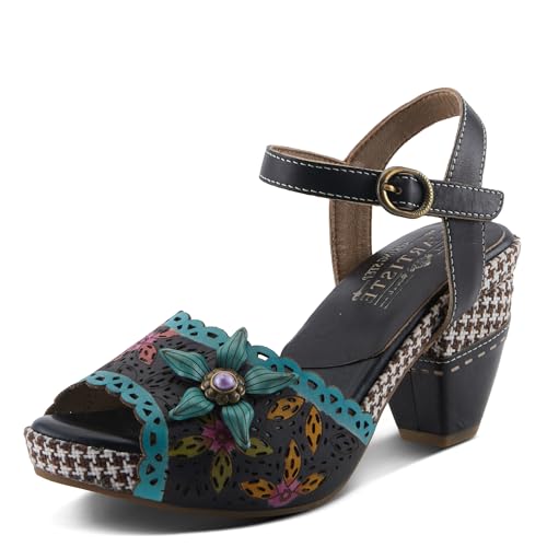 Sandale Miabella L'Artiste en cuir véritable avec détails peints à la main - 2