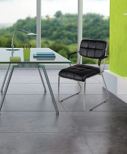 Image of Nilkamal Contract 02 Soft PVC with Arm, Black