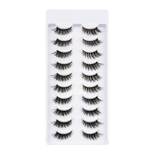Cat Eye lashes 10 works Short Faux M ink Lashes Natural Look Wispies Eyelashes 3D Fake Lashes Small Face Eyelashes 100% Handmade Lashes Soft Reusable Eye Lash 1 Pack by EMEDA (SA11) - Image 4