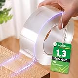 PfX Extra Starkes Premium Nano Tape - Neue 2026 Version - Wiederverwendbares Transparentes Nano Klebeband - VORSICHT EXTREM STARKER HALT (10 Meter)