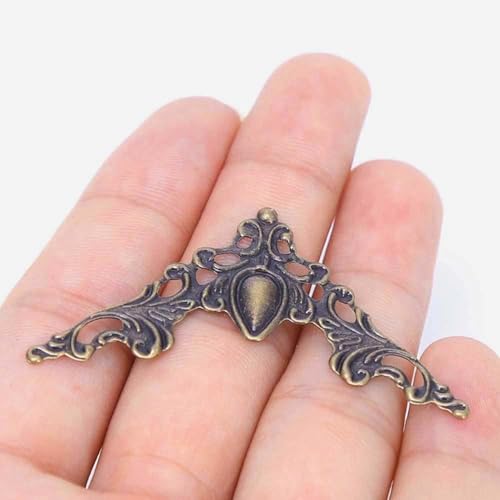 Image of 30 Pcs Antique Edge Corner Decorative Protectors, Scrapbooking Albums Embellishment Photo Frame Jewelry Box Decorative Corner (Antique Bronze)