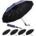 Aolso Paraguas Plegable Automático,Paraguas Plegable Antiviento para Hombre y Mujer Apertura y Cierre Automático,Paraguas Invertido, Resistente al Viento Paraguas para Adultos,Niños-azul