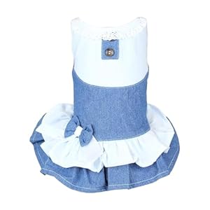 Parisian Pet Dog Dress - Spring Dog Overall Dress - Lightweight and Fashionable Dog Summer Dress - Dog Clothes - Sleeveless Dog Outfit - Dog Overalls for Small Dogs Girl - S Parisian Pet Dog Dress Spring Dog Overall Dress Lightweight and Fashionable Dog Summer Dress Dog Clothes Sleeveless Dog Outfit Dog Overalls for Small Dogs Girl S