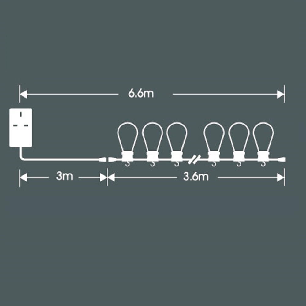 Noma Connectable Jute Rope Festoon Garden Lights, 10 Multicolour LED's, 6.8 m - Image 4