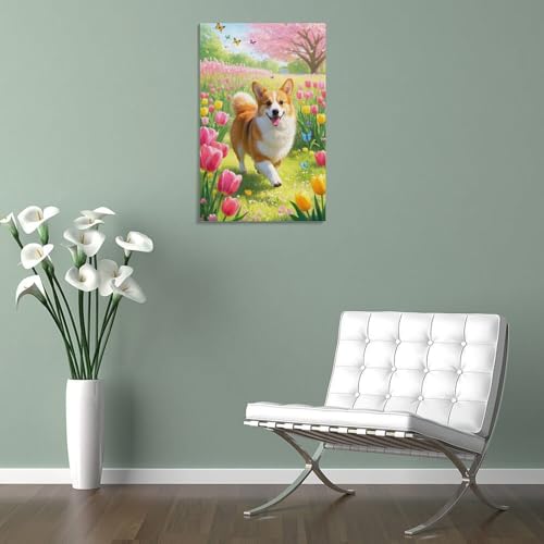 Impression sur toile Corgi premium de format 40x60cm haute definition - 5