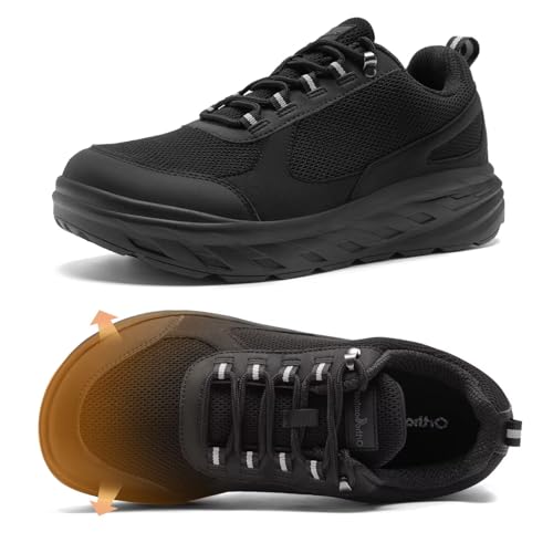 OrthoComfoot Men's Orthopedic Diabetic Wide Walking Shoes: Comfortable Plantar Fasciitis Fashion Sneakers with Arch Support for Swollen, Casual Hammer Toes Shoes for Foot and Heel Pain Relief