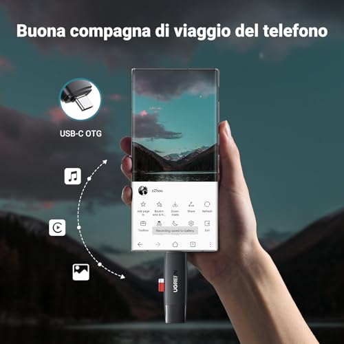 UGREEN Lettore di Schede SD TF Tipo C Card Reader 2 in 1 USB 3.0 Micro SD Micro SDHC Micro SDXC Compatible con iPhone 16 15 Plus Pro Max MacBook Air iPad Pro Galaxy S24/S23/S22 Xiaomi - Immagine 4