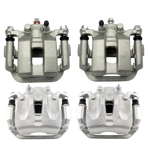 Image of TRQ Front and Rear Brake Caliper Set Zinc Coated Brackets Compatible with 2003-2007 Nissan Murano