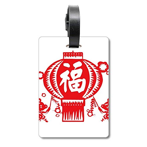 Lanterne chinoise rouge papier motif découpe étiquette sac croisière