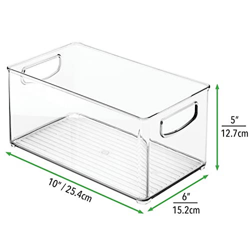 mDesign boîte de rangement en lot de 2 pour accessoires de bricolage – caisse plastique avec poignées à utilisations multiplies – casier de rangement résistant pour perles, cotons, etc. – transparent - Image 4