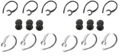 24 Pcs Ear Hook Kit Replacement for Bluetooth 6-black, 6-clear Loops (12-free Foam Buds)