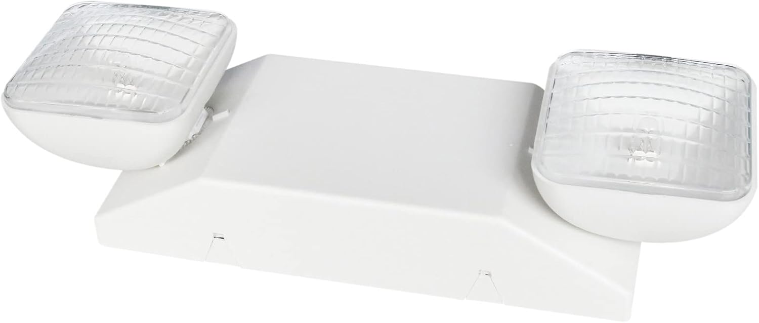 Elco EE22L 2 Light 5" Tall Integrated LED Commercial Emergency Wall Lights - 3 Watt - White