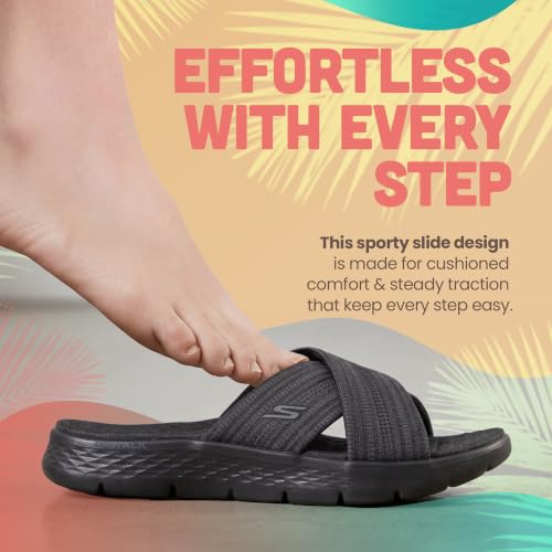 Skechers womens On-the-go Go Walk Flex Sandal - Impressed, Black/Grey, 7 Wide by Skechers - Used condition - Image 6