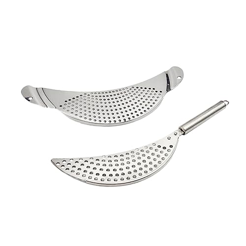 Alipis 2 Piezas Tablero de drenaje en forma de canasta de espaguetis filtrar cocinando pastas ranurado escurridor de comida colador para olla Acero inoxidable Silver