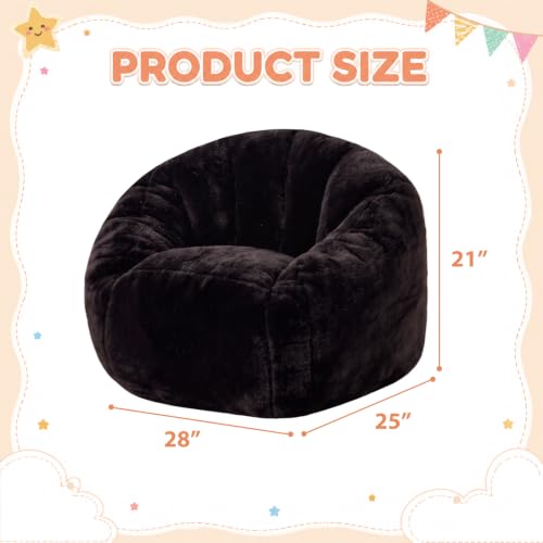 Image of HUGHEAVEN Kids Bean Bag Chair, Small Memory Foam Sofa, Ages 3+