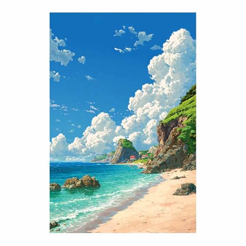 Grande peinture a l huile de plage pour agrandir un salon de couloir etroit