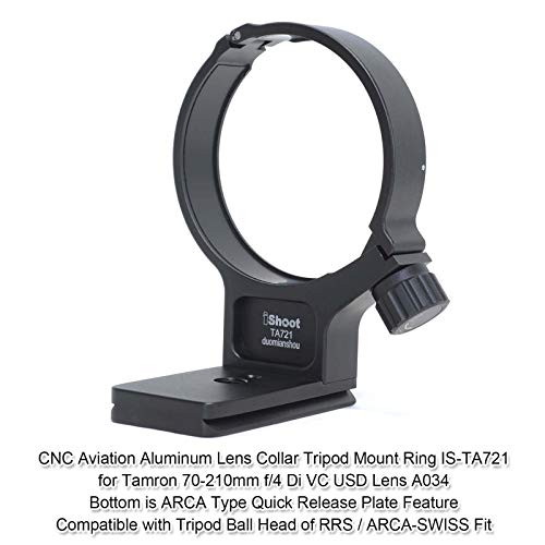 Anillo adaptador para trípode iShoot, soporte para collar de lente compatible con Tamron 70-210mm f/4 Di VC USD A034, placa de liberación rápida integrada Arca-Swiss miniatura 2