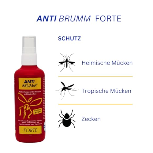 Bundle Anti Brumm Forte + Anti Brumm Kids Sensitive Pumpspray, je 150 ml I Schutz gegen Mücken und Zecken I Mückenspray I Erwachsene und Kinder I Reisen, Tropen I Spar-Set plus Pharma Perle giveaway