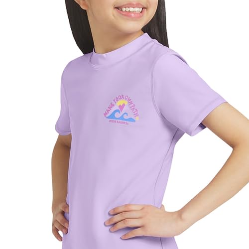 Image of Eddie Bauer Girls' Swim UPF 50+ Short Sleeve Sun Tee Rash Guard Shirt