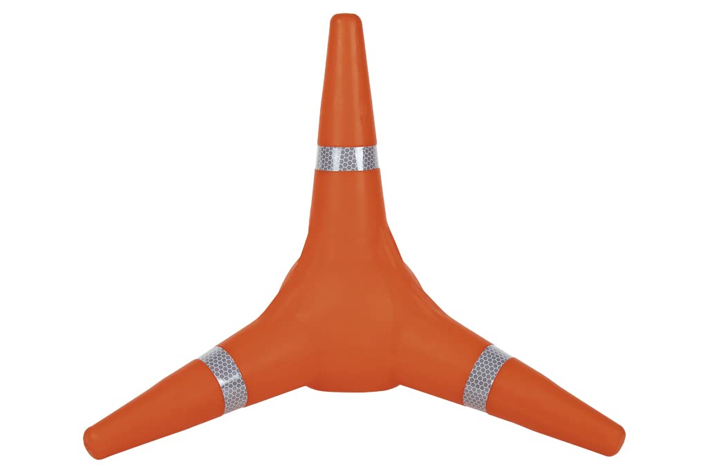Cono Tetrapodo | Reflectante | Medida 380 mm | Color Naranja |Fabricado en Polietileno con Bandas Reflectantes