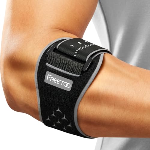 FREETOO Tennis Elbow Brace for Men Women for Tendonitis Relief Treatment, Tennis Elbow Strap with Gel Pad, Golfers Elbow Brace for Men for Pain, Forearm Brace for Medial Epicondylitis Grey S/M