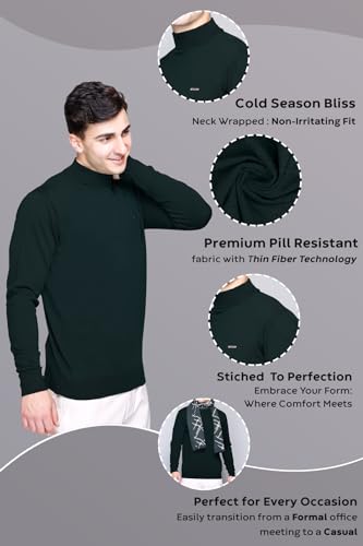 Image of GODFREY Woolen Full Sleeve Sweaters for Men Winter Wear - Turtle Neck Pullover for Men Stylish