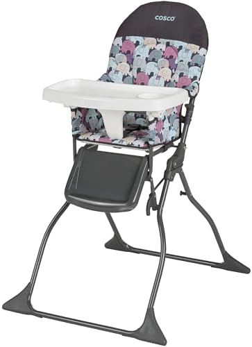 Cosco Kids Highchair for Baby, Simple Foldable High Chair, Convenient, Lightweight, and Compact Design, Elephant Puzzle