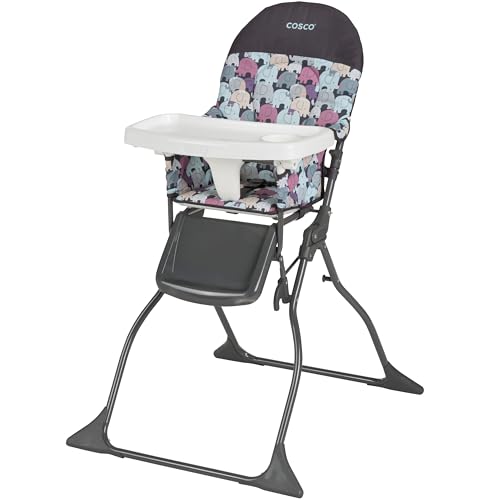 Image of Cosco Kids Highchair for Baby, Simple Foldable High Chair, Convenient, Lightweight, and Compact Design, Elephant Puzzle