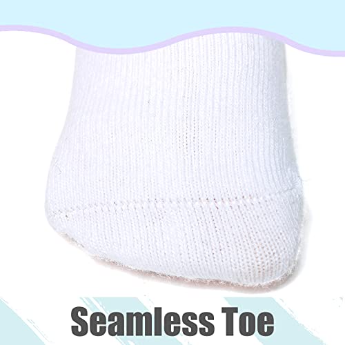 Baby Knee High Socks Thigh High Socks Seamless Cotton Stockings For Toddler Boys Girls 5 Pairs (White, 6-12 Months) #TOP4