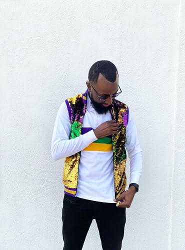 Adult Sequin Mardi Gras Vest - Small - 3X Large3