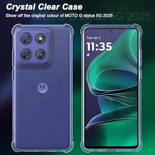 Image of Back Cover Case + Screen Protector for Motorola Moto Edge 60 Stylus 5G | Transparent Mobile Phone Back Cover Case for Motorola Moto Edge60 Stylus | Edge 60 Stylus 5G TPU Transparent Case