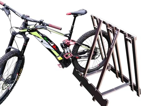 Generico Ramoon Rampe Portabici 3 Posti Ripiegabile per Furgone o Pavimento, Leggero e Trasportabile, Prodotto Artigianale in Multistrato di Betulla