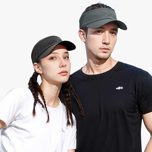 Image of Sukeen 2 Pack Sports Sun Visor Women Men Lightweight Packable Stretchy Visor Hat for Golf, Tennis, Running