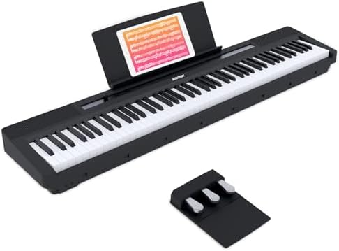 AODSK 88 Key Weighted Keyboard Digital Piano,Grade Hammer Action Keyboard for Beginner Portable Electric Piano, Black (Three-pedal) AODSK 88 Key Weighted Keyboard Digital Piano,Grade Hammer Action Keyboard for Beginner Portable Electric Piano, Black (Three-pedal)