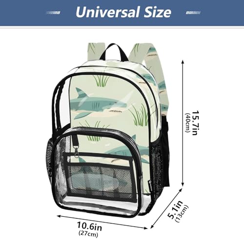 SUABO Shark Clear Backpack Heavy Duty Clear Bookbag Transparent See Through PVC Backpacks for School4