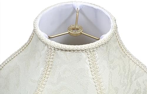 Aspen Creative 30335A Transitional Scallop Bell Shape Spider Construction Lamp Shade in Ivory with Abstract Pattern, 13" wide (5" x 13" x 9 1/2")
