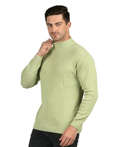 Image of Men Woolen Round Neck Solid Striped Design Pullover Heavy Rainbow Fabric Winter Wear Pure Wool Cardigan for Men Fully Warm Pullover Free Sizes