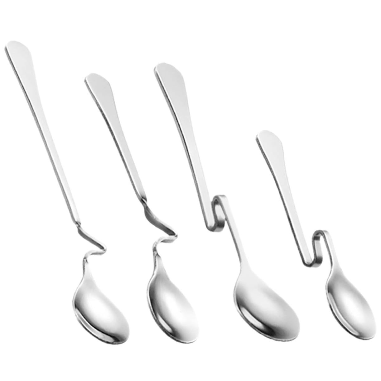 4 Cucharas de Café de Acero Inoxidable para Mezclar | Acabado Fino y Pulido, sin Rebabas, Diseño Sencillo, Lote de 4 Piezas para Uso Diario