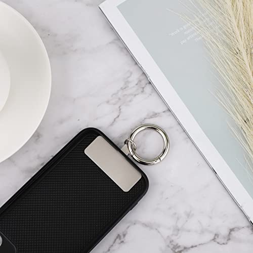 Phone Lanyard Tab, Sliver Iron Phone Tether Tab with 1 Mental Spring Ring Sturdy Portable Phone Lanyard Tether Tab for Cell Phone Replacement Part