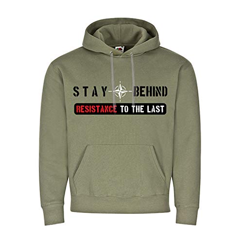 Copytec Stay Behind-NATO Geheim Organisation Kalter Krieg - Kapuzenpullover #11008, Größe:XXL, Farbe:Oliv