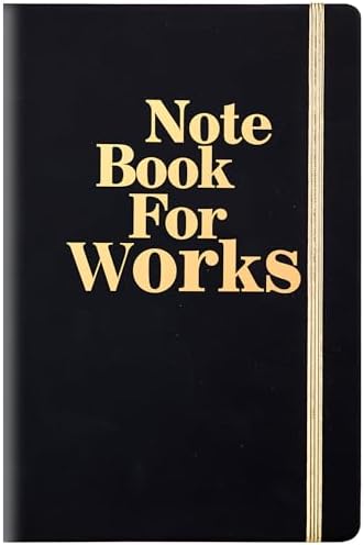 Lined Journal Notebook for Men and Women, 256 Pages Black Journals for Writing, Hardcover A5 Journaling Notebooks Daily Work Travel Office Journal(5.7'' X 8.5'' Black Gold)