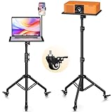 Facilife Projector Stand Tripod on Wheels, Adjustable Height 29-44 Inches, Laptop Tripod Stand Rolling, Heavy Duty Projector Tripod Metal Construction, Multifunctional for Office & Home (29-44 Inches)