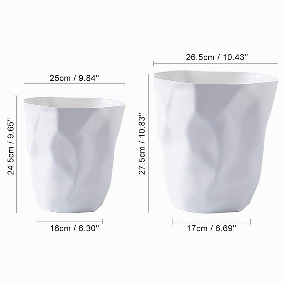 Fenteer Abfalleimer – Papierkorb für, Badezimmer, Aufenthaltsraum, Weiß groß, 26.5cm