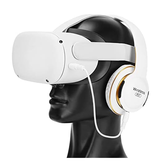 Gaming Headphones Compatible with Meta Quest 2 Headset Increase VR Immersion - VR Headphones with Custom Length Cable, Optimized Gaming Audio Driver, VR Accessories - White