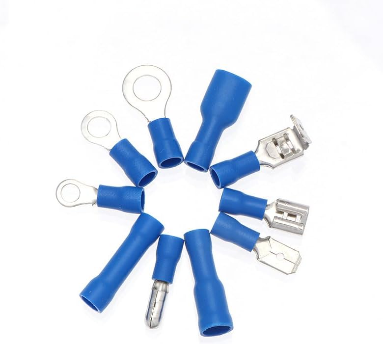500pcs Insulated Cable Connector Electrical Wire Crimp Spade Butt Ring Fork Set Ring Lugs Rolled Terminals Assorted Kit VUQLDHAYZ