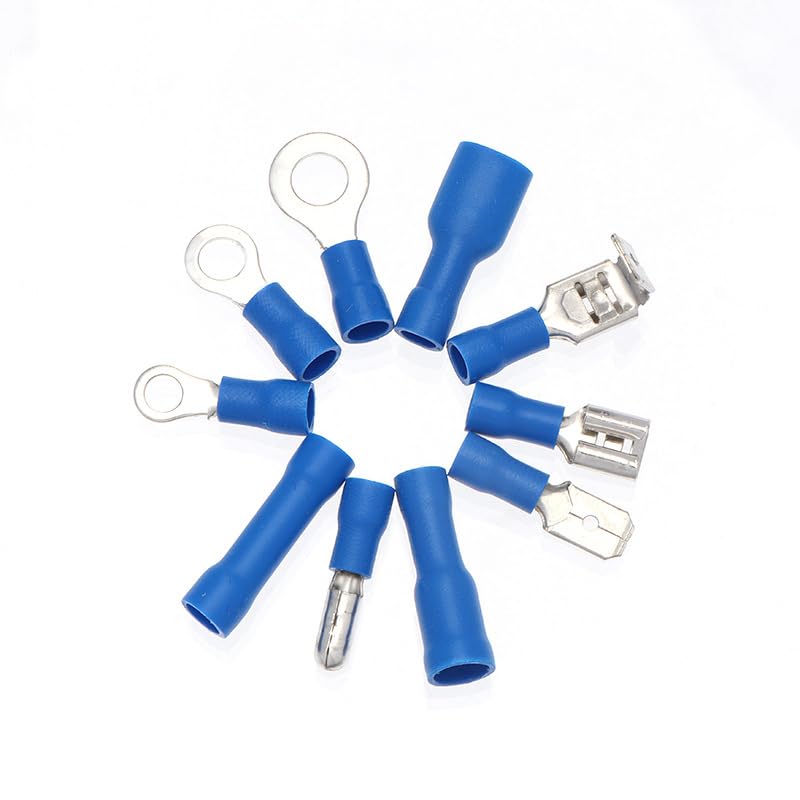 500pcs Crimp Spade Terminal Assorted Kit Electrical Wire Cable Connector Kit Crimp Insulated Ring Fork Spade Butt Set VUQLDHAYZ