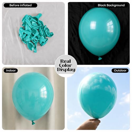 Image of Togvu Teal Balloons, 50Pack 12 Inch Turquoise Latex Party Balloons for Tropical Aloha Luau Summer Birthday Graduation Bachelorette Mermaid Pool Ocean Party Decorations Supplies
