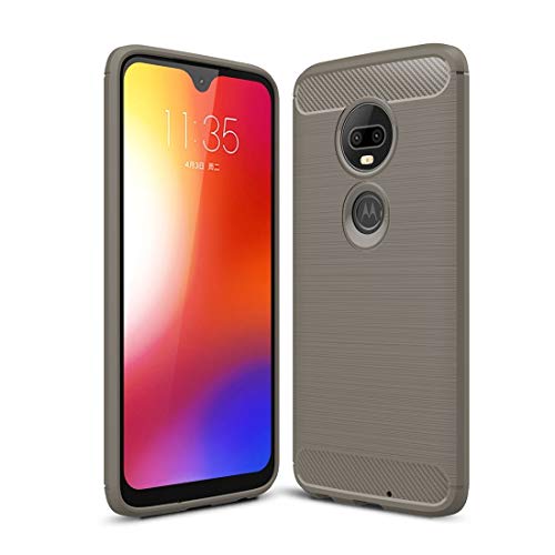 Coque carbone brossé pour Motorola Moto G7, l'élégance du TPU gris