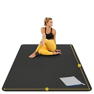 Large Yoga Mat 6’x4’x8mm Extra Thick, Durable, Eco-Friendly, Non-Slip & Odorless Barefoot Exercise and Premium Fitness Home Gym Flooring Mat by ActiveGear